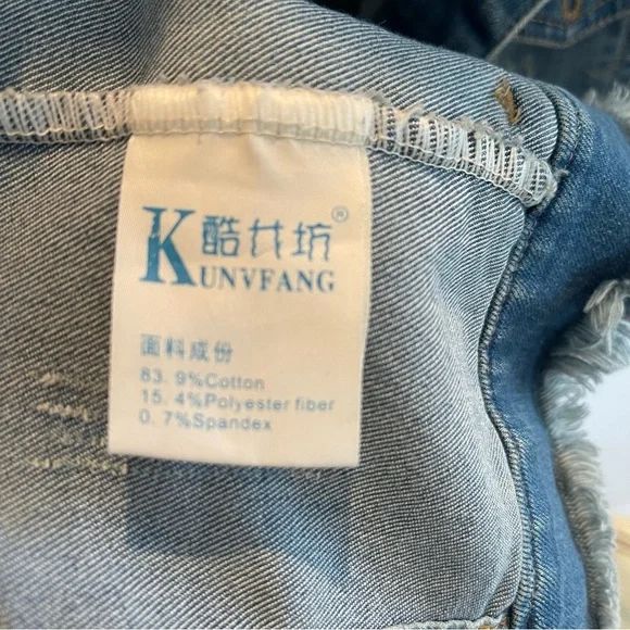 Distressed Girls S Cropped Jean Jacket NST - Picture 8 of 8